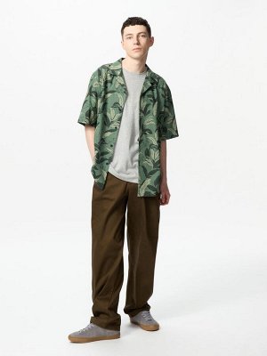 UNIQLO - рубашка оверсайз в гавайском стиле  - 56 OLIVE