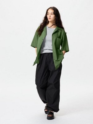 UNIQLO - рубашка с открытым воротником - 57 OLIVE