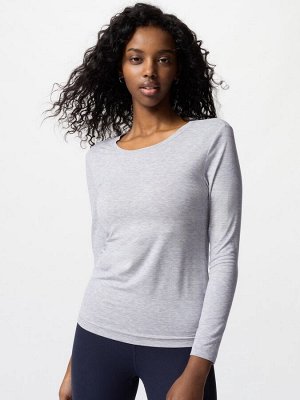 UNIQLO AIRism - лонгслив с круглым вырезом - 03 GRAY