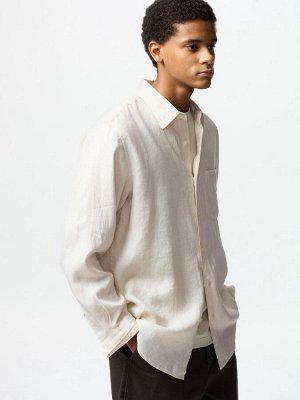 UNIQLO - мужская рубашка из премиального льна - 30 NATURAL