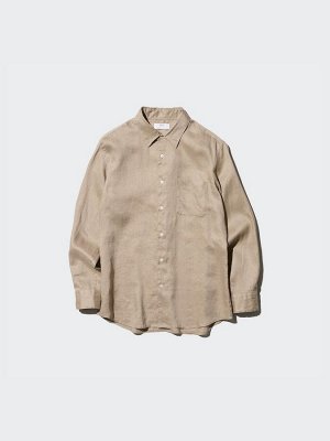UNIQLO - мужская рубашка из премиального льна - 13 RED
