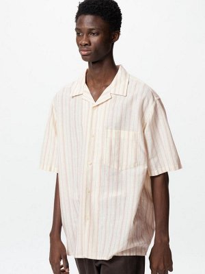 UNIQLO - полосатая рубашка из смеси хлопка и льна - 13 RED