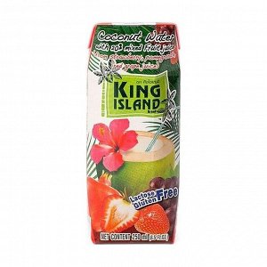 Вода кокосовая c фруктовым соком (клубника, виноград, гранат), king island, 250мл