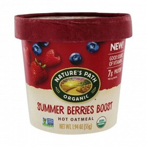 Овсяная каша органическая быстрого приготовления летние ягоды, summer berries boost hot oatmeal, ст