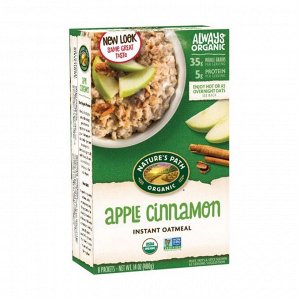 Овсяная каша органическая быстрого приготовления яблоко с корицей, apple cinnamon hot oatmeal, 400г