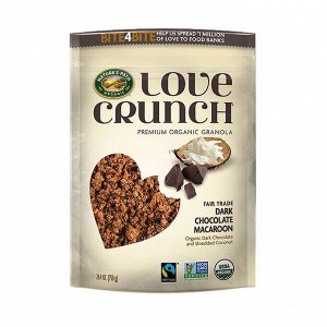 Кранч органический с темным шоколадом и кокосовой стружкой премиум love crunch® dark chocolate macaroon, 325г