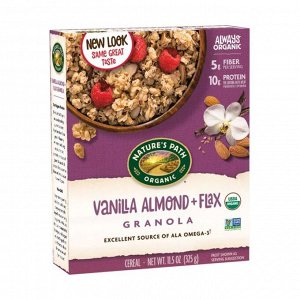 Гранола с ванилью, миндалем и семенами льна vanilla almond flax plus™ granola, карт. кор., 325г