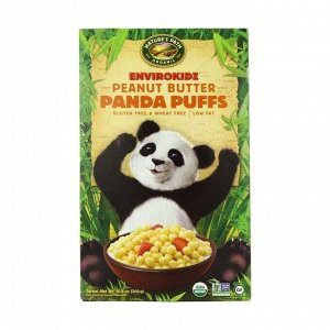 Подушечки органические кукурузные со вкусом арахисового масла, panda puffs™ cereal, 300г