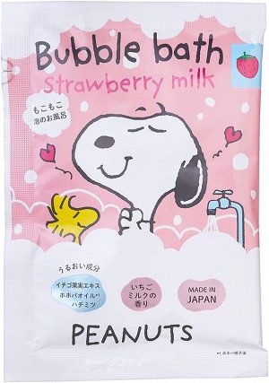 Peanuts Fluffy Bubble Bath Strawberry Milk - пушистая пена для ванны с ароматом клубничного молока и ананаса