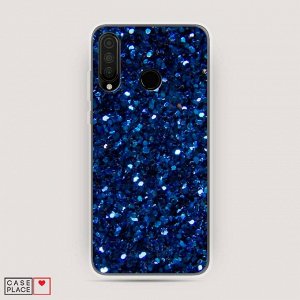 Cиликоновый чехол Синие блестки рисунок на Huawei P30 Lite