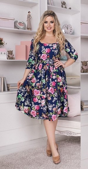 Цветочное платье миди НХ-1182