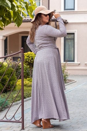 Длинное платье с поясом ЕН-1405