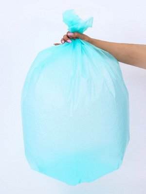 Мешки для мусора в рулоне ПСД 100 л, бирюзовые, 18 мкм 10 шт. 65x90 см