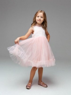 Платье нарядное детское MINAKU: PartyDress со стойкой цвет розовый 116