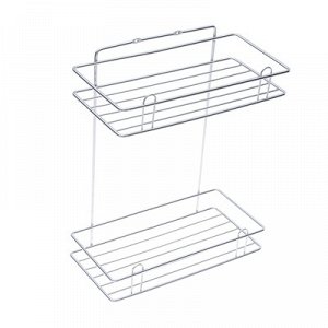 Полка 2-х ярусная, прямая, цвет хром зеркальный