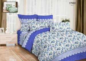 Комплект постельного белья 1,5-спальный, бязь  ГОСТ (Ваниль, синий)