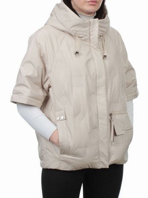 H24-069 BEIGE Куртка-жилет демисезонная женская (100 гр. холлофайбер)