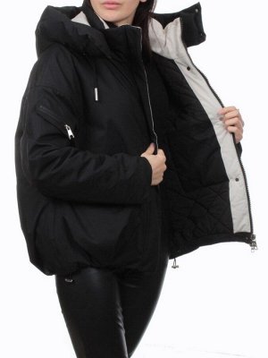 H24-816 BLACK Куртка зимняя женская (150 гр. холлофайбер)