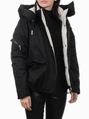 H24-816 BLACK Куртка зимняя женская (150 гр. холлофайбер)