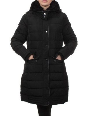 B-15 BLACK Пальто зимнее стеганое женское (200 гр. холлофайбер)