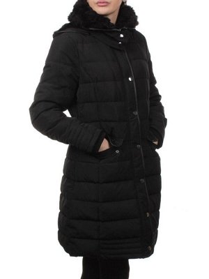 B-15 BLACK Пальто зимнее стеганое женское (200 гр. холлофайбер)