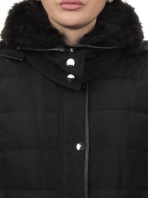 B-15 BLACK Пальто зимнее стеганое женское (200 гр. холлофайбер)