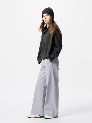 UNIQLO - широкие джинсы на эластичной талии - 04 GRAY