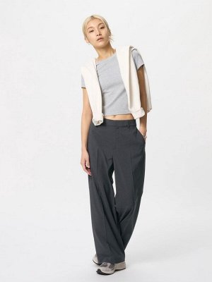 UNIQLO - классические широкие брюки свободного кроя - 08 DARKGRAY