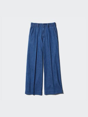 UNIQLO - широкие джинсы на эластичной талии - 04 GRAY