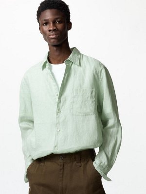 UNIQLO - мужская рубашка из премиального льна - 50 LIGHTGREEN