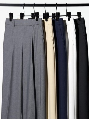 UNIQLO - широкие женские брюки с эластичной талией, увеличенная длина - 31 BEIGE