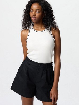 UNIQLO - хлопковая майка в рубчик с чашечками - 00 WHITE