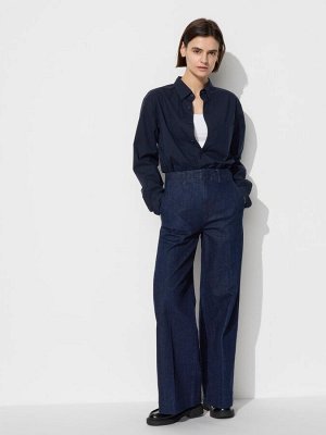 UNIQLO - широкие джинсы на эластичной талии, увеличенная длина - 69 NAVY
