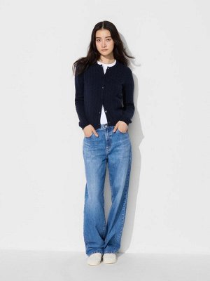 UNIQLO — широкие прямые джинсы увеличенной длины - 10 PINK
