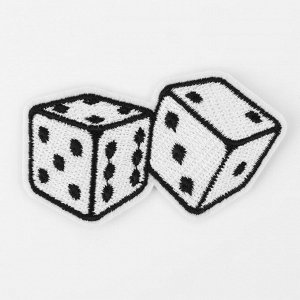 Термоаппликация «Игральные кости», 7 × 4 см, цвет чёрно-белый