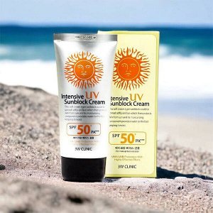 Интенсивный солнцезащитный крем для лица 3W CLINIC Intensive UV Sun Block Cream SPF50+/PA+++, 70 мл