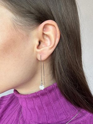 CRYSTAL SHIK Серьги-протяжки с посеребрением