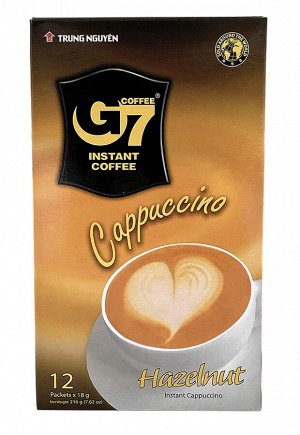 Растворимый кофе  фирмы «TrungNguyen» «G7»  капучино 3в1: - СО ВКУСОМ ЛЕС ОРЕХА.