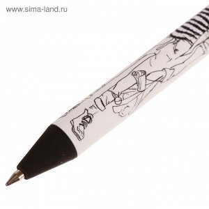 Ручка шариковая 0,5 мм, Artclick "Человекозебра", синяя