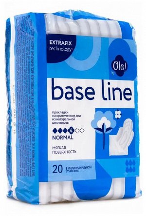 OLA! BASE LINE CLASSIC WINGS SINGLES NORMAL  уп.20 Прокладки толстые Мягкая поверхность в инд.