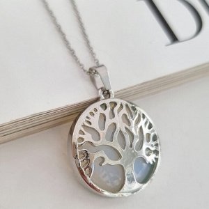 Подвеска "Дерево жизни" с натуральным камнем Лунный камень, 1035, арт.218.236
