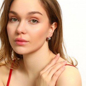 Серьги ювелирная бижутерия Дубайское золото, покрытие: позолота, вставка: фианиты, цвет: прозрачный, арт.213.401
