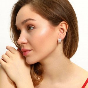 Серьги дорожки ювелирная бижутерия коллекция "Дубай", покрытие позолота, встака: фианиты, цвет: прозрачный, арт.213.369
