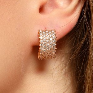 Серьги дорожки ювелирная бижутерия коллекция "Дубай", покрытие позолота, встака: фианиты, цвет: прозрачный, арт.213.369
