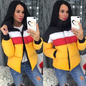 Куртка Женская 10001 "Разноцветная" Желтая