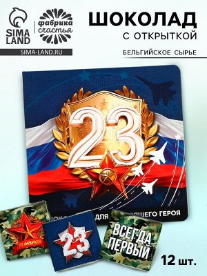 Шоколад молочный «Для настоящего героя. 23 февраля», 60 г (12 шт. х 5 г).