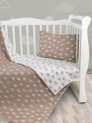 Комплект в кроватку 3 предмета AmaroBaby BABY BOOM (Короны Принцессы, поплин)