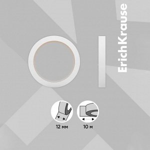 Клейкая лента двусторонняя ErichKrause, 12 мм x 10 м, прозрачная