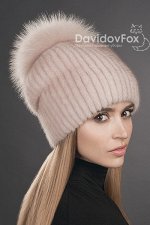 Норковая шапка на трикотажной основе