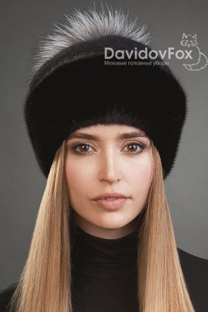 Шапка норка черная 57 размер